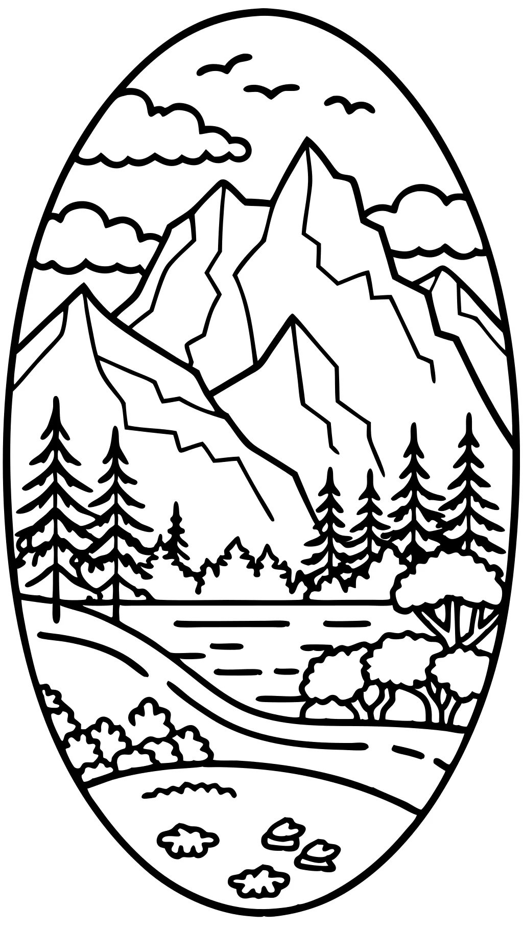 realistic landscape coloring pages